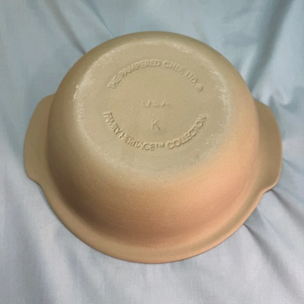 Pampered Chef Family Heritage 1 qt Stoneware Baking Bowl #1450 Bread Making NEW